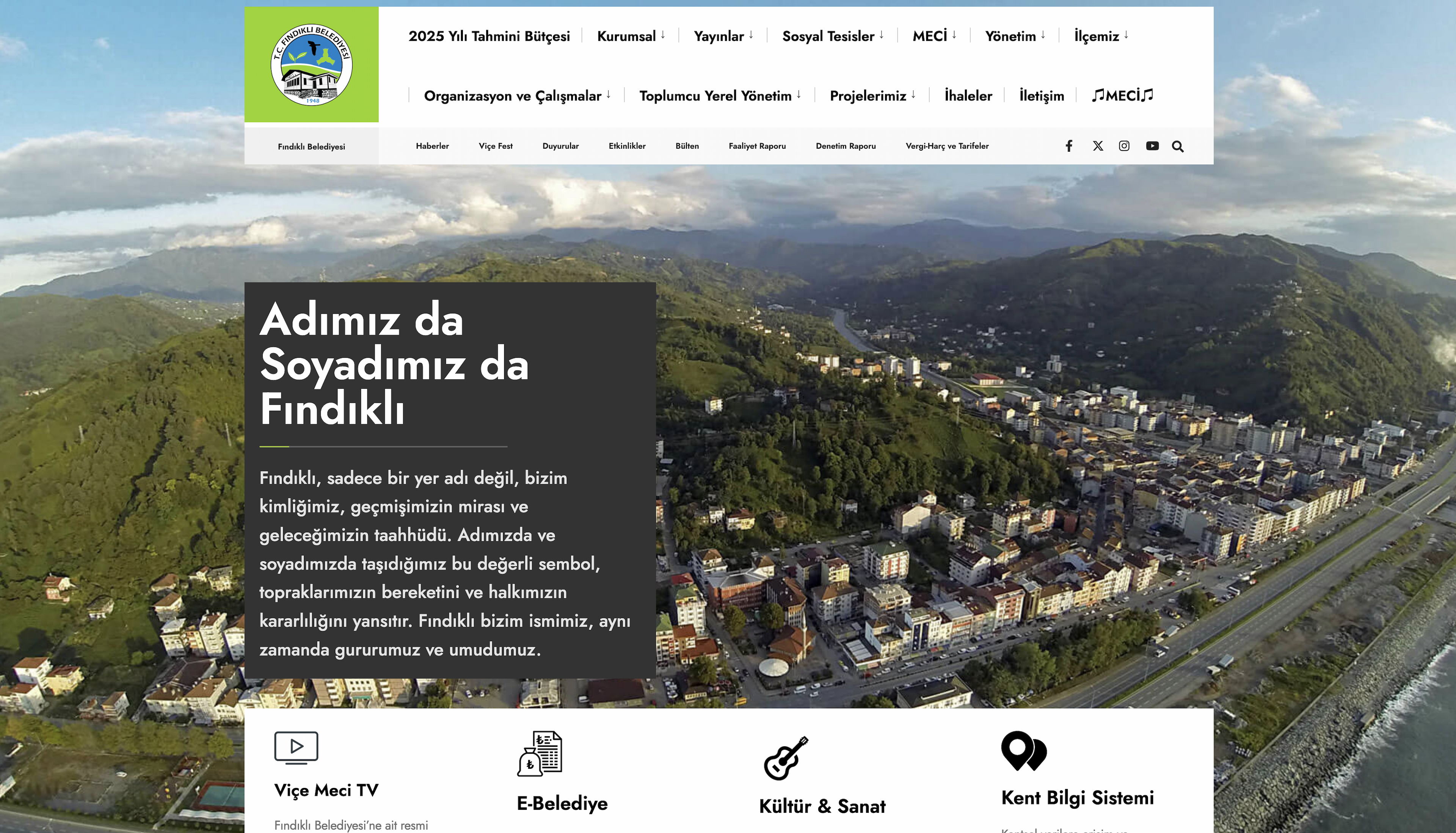 Fındıklı Belediyesi Kurumsal Web Sitesi